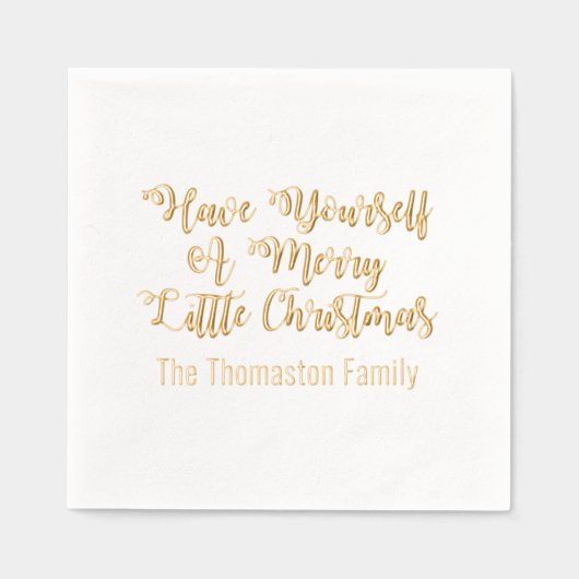 Heb jezelf een prettige kerstnaam folie servetten (Voorkant)