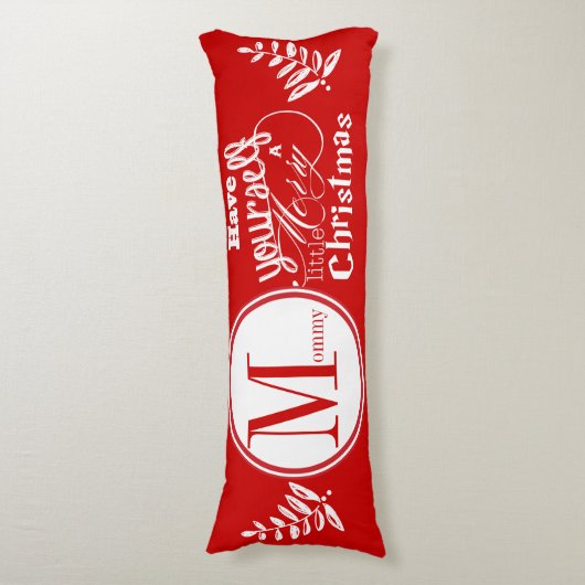 Heb jezelf een prettige kersttuin lichaamskussen (Voorkant Verticaal)