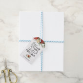 Heb jezelf een prettige kersttypografie cadeaulabel (Met Touw)