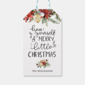 Heb jezelf een prettige kersttypografie cadeaulabel (Achterkant)