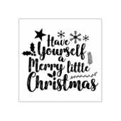 Heb jezelf een prettige kersttypografie rubberstempel (Afrduk)