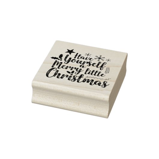 Heb jezelf een prettige kersttypografie rubberstempel (Stempel)