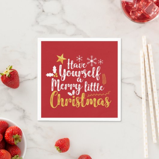 Heb jezelf een prettige kersttypografie servet (Insitu)