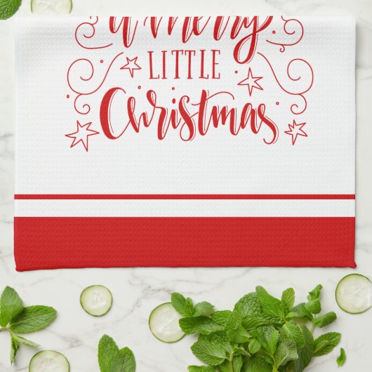 Heb jezelf een prettige kersttypografie theedoek (Gevouwen)