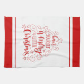 Heb jezelf een prettige kersttypografie theedoek (Horizontaal)