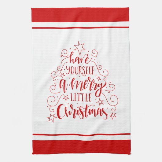 Heb jezelf een prettige kersttypografie theedoek (Verticaal)