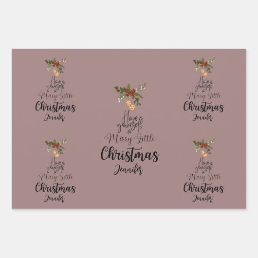 Heb jezelf een vrolijk kerstfeest inpakpapier vel (Voorkant)