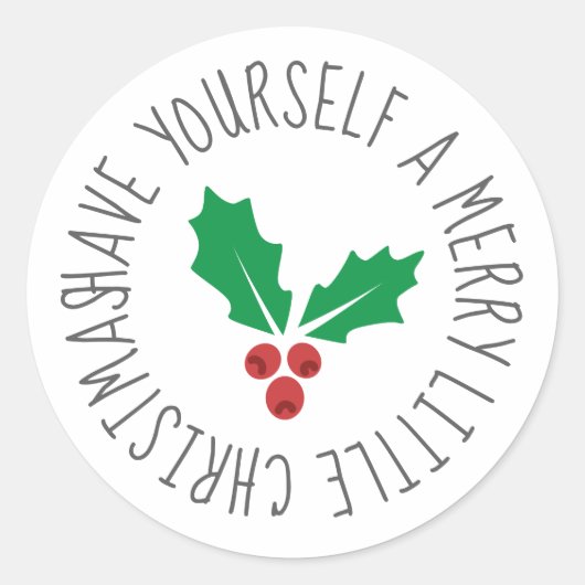Heb jezelf een vrolijk kerstfeest ronde sticker (Voorkant)
