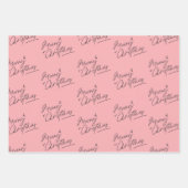 Heb jezelf een vrolijk kerstfeest zwart/roze inpakpapier vel (Voorkant 2)