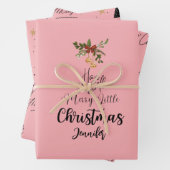 Heb jezelf een vrolijk kerstfeest zwart/roze inpakpapier vel (In situ)