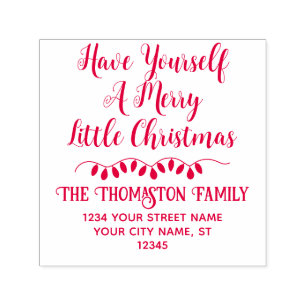 Heb jezelf een vrolijk klein kerstadres #3  zelfinktende stempel