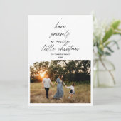 Heb jezelf een vrolijk klein kerstcadeautje feestdagenkaart (Staand voorkant)