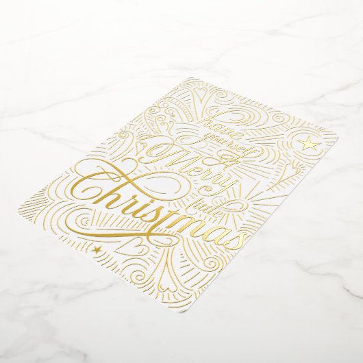 Heb jezelf een vrolijk klein kerstfeest geïllustre folie uitnodiging (Gedraaid)