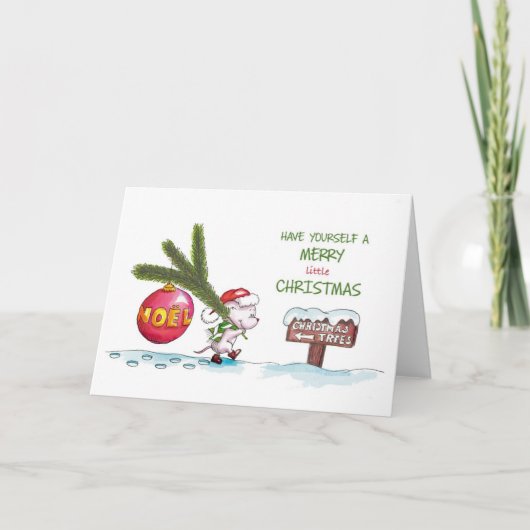 Heb jezelf een vrolijk klein kerstfeest - Hand get Feestdagen Kaart (Voorkant)