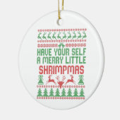 Heb jezelf een vrolijk klein kerstfeest keramisch ornament (Links)