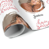 Heb jezelf een vrolijk klein kerstfoto naam cadeaupapier (Rol Hoek)