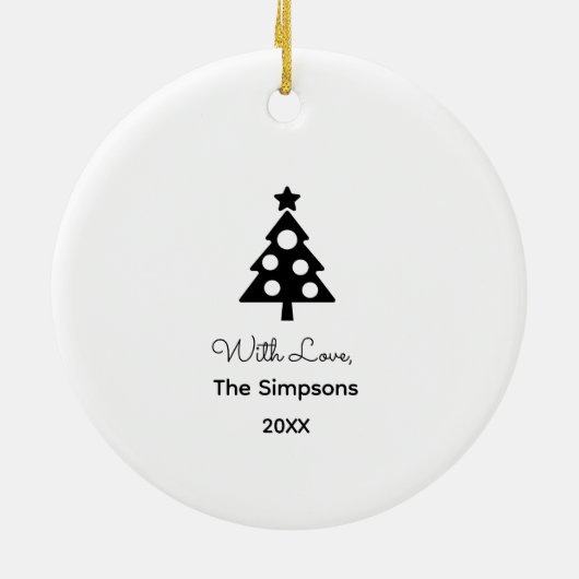 Heb jezelf een vrolijk klein kerstmodern keramisch ornament (Achterkant)