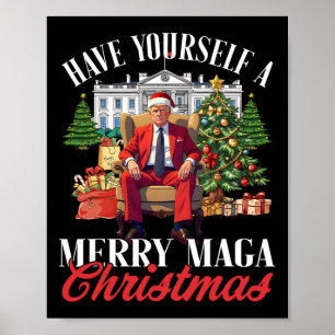 Heb jezelf een vrolijk mega kerstman kerst leuk T Poster