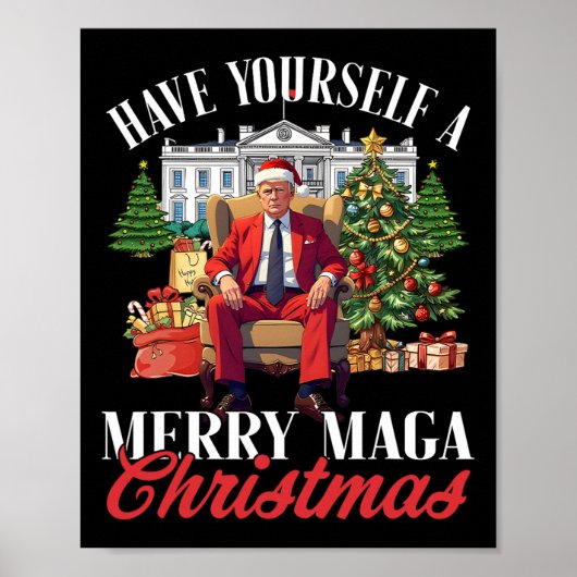 Heb jezelf een vrolijk mega Kerstman Kerstmis leuk Poster (Voorkant)