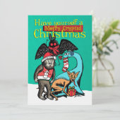 Heb jezelf een vrolijke Cryptid Christmas Kaart (Staand voorkant)