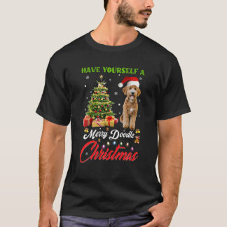 Heb jezelf een vrolijke doedel kerst goldendoodl t-shirt