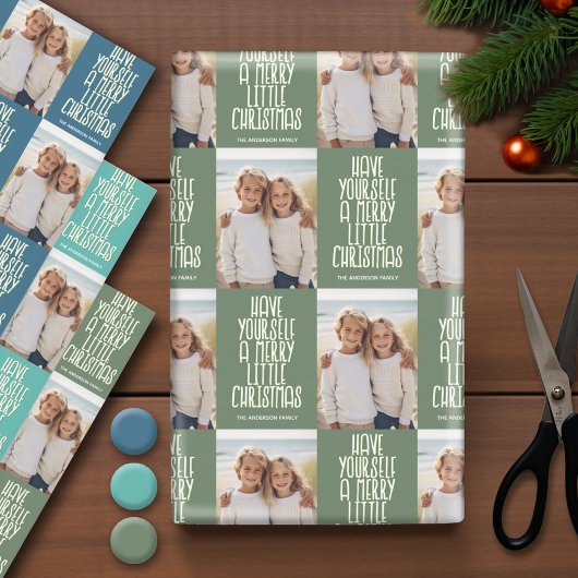 Heb jezelf een vrolijke kerst 1 foto grillig inpakpapier vel