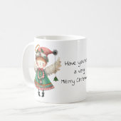 Heb jezelf een vrolijke kerst engel koffiemok (Voorkant links)