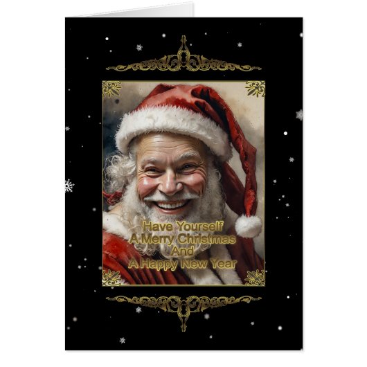 Heb jezelf een vrolijke kerst gevouwen Kaart (Voorkant)