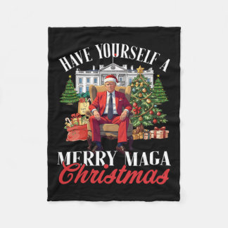 Heb jezelf een vrolijke kerstman Grappige Trump Fleece Deken