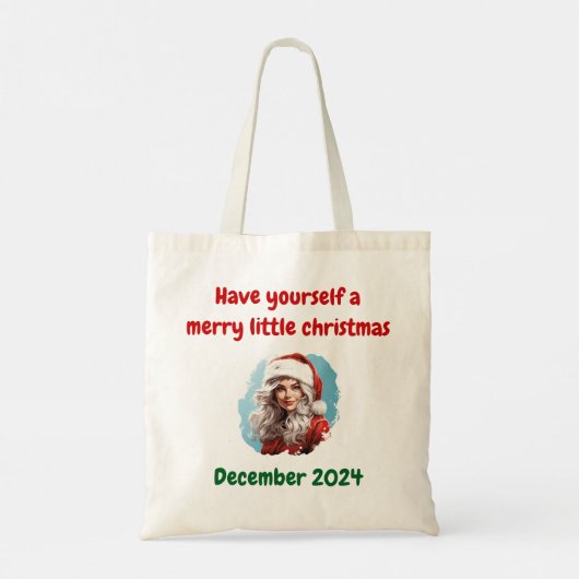 Heb jezelf een vrolijke kleine kerst canvas tas (Achterkant)