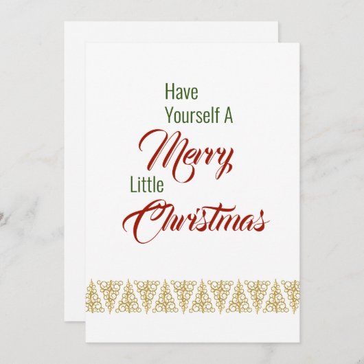 Heb jezelf een vrolijke kleine kerst platte Kaart (Voorkant / Achterkant)