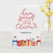 Heb jezelf een vrolijke kleine kerstnaam kaart (Gele Bloem)