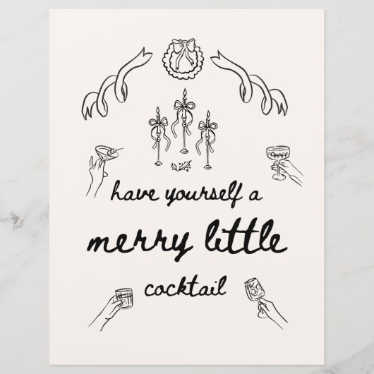 Heb jezelf Merry Little Cocktail Bar Drink Sign (Voorkant)