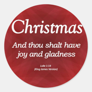 Heb Joy en Gladness Kerstmis Luke 1-14 Ronde Sticker