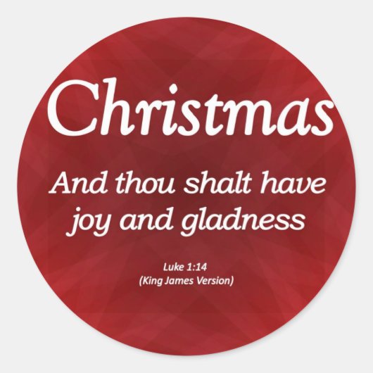 Heb Joy en Gladness Kerstmis Luke 1-14 Ronde Sticker (Voorkant)