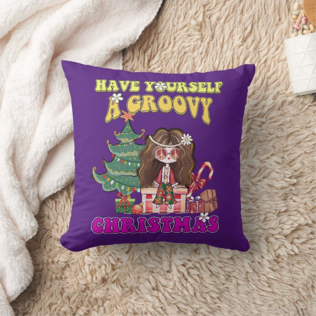 HEB JULLIE EEN GROOVY CHRISTMAS grappig 70-stijl Kussen (Deken)