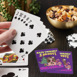 HEB JULLIE EEN GROOVY CHRISTMAS grappig 70-stijl Pokerkaarten