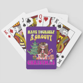 HEB JULLIE EEN GROOVY CHRISTMAS grappig 70-stijl Pokerkaarten
