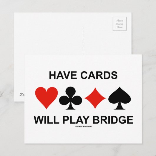 Heb Kaarten Brug zullen spelen (Vier Uitsteeksels  (Voorkant / Achterkant)