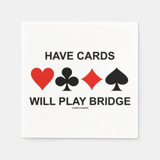 Heb Kaarten Brug zullen spelen (Vier Uitsteeksels  Servetten (Voorkant)
