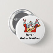 Heb Kerstmis Rockin Ronde Button 5,7 Cm (Voorkant /achterkant)