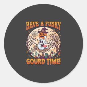 Heb Leuk Pompoen Tijd Halloween Geest Pompoen_1 Ronde Sticker