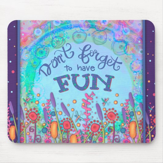 Heb leuke kleurrijke Wildflower libellen Muismat (Voorkant)