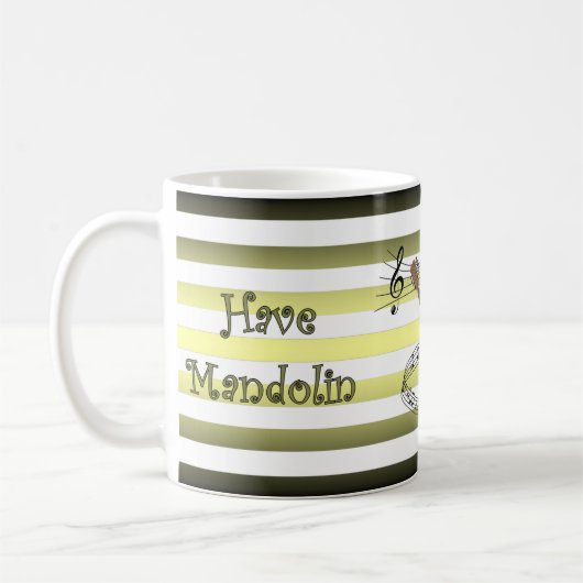 Heb Mandolin ~ Will Travel ~ Musical Stripes ~ Koffiemok (Links)