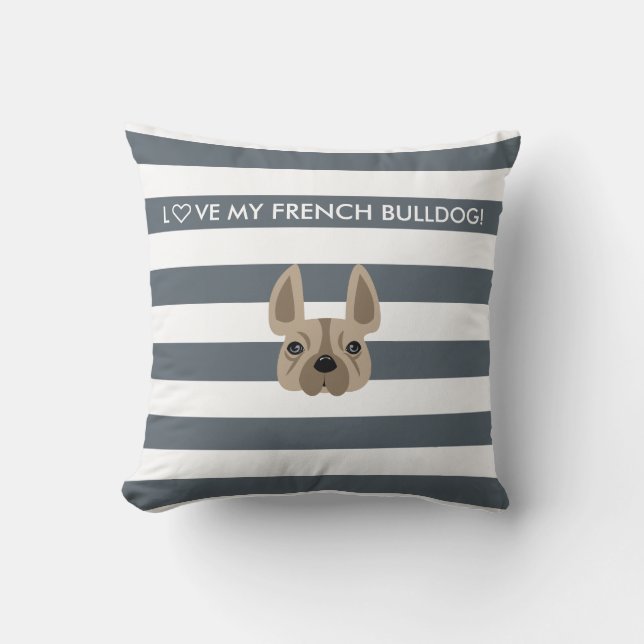 ♡ HEB MIJN FRANSE BULLDOG! DECORATIEF PILLOW KUSSEN (Voorkant)
