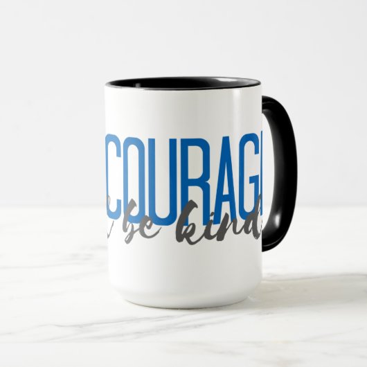 Heb moed en wees vriendelijk mok (Voorkant rechts)