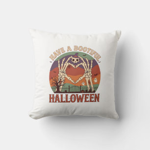 Heb Mooie Halloween Skelet Handen Kat Schedel W Kussen