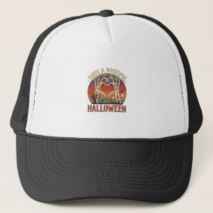 Heb Mooie Halloween Skelet Handen Kat Schedel W Trucker Pet