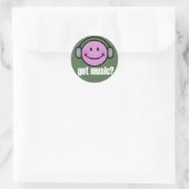 HEB MUZIEK GLIMLACH RONDE STICKER (Tas)