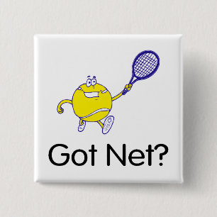 Heb net?Tennis Vierkante Button 5,1 Cm
